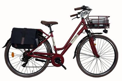 Bicicletta elettrica da città Dolce Vita CITY 28" donna con borse - Rosso
