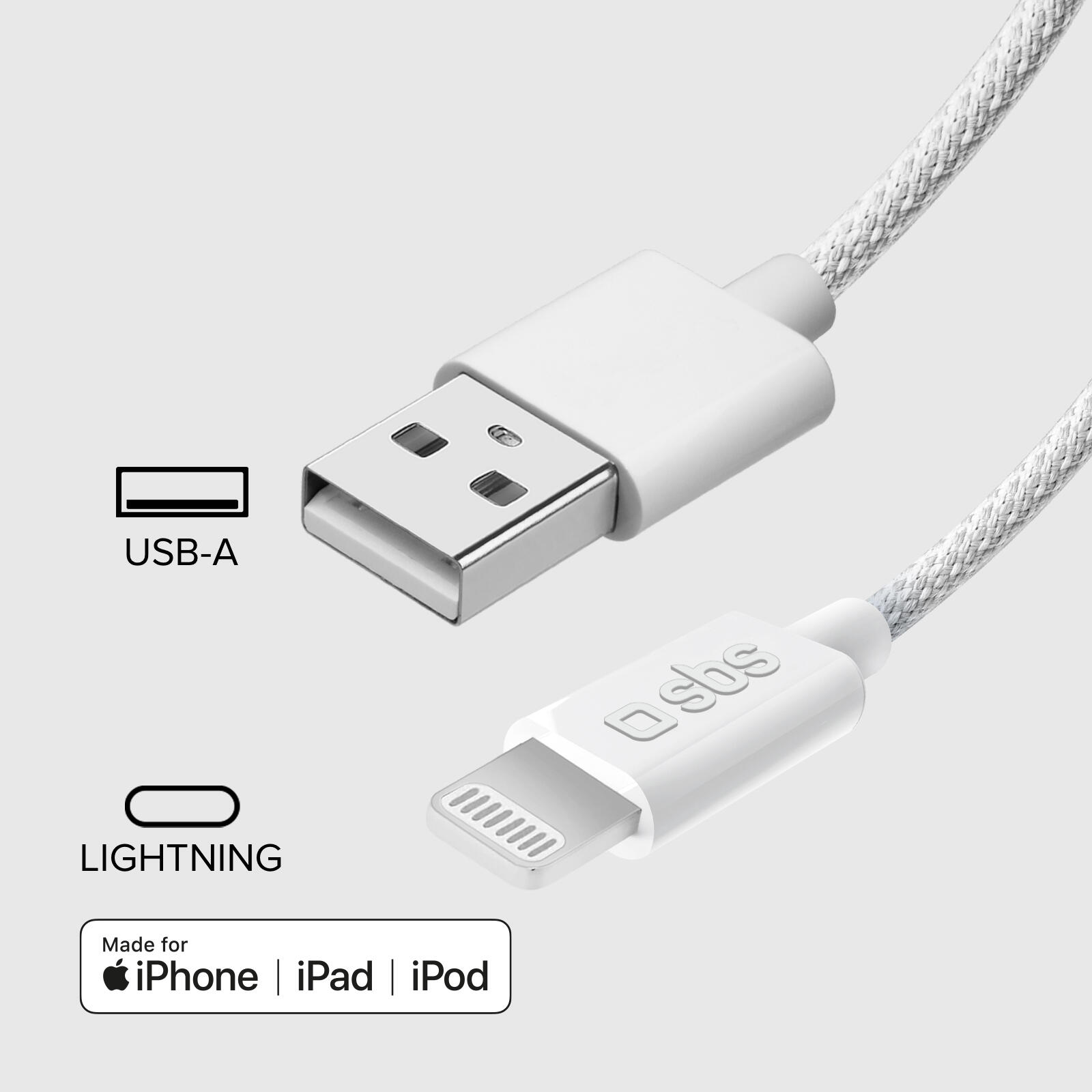 Cavo USB-A - Lightning in tessuto con fermacavo, 1.5 metri 2/7