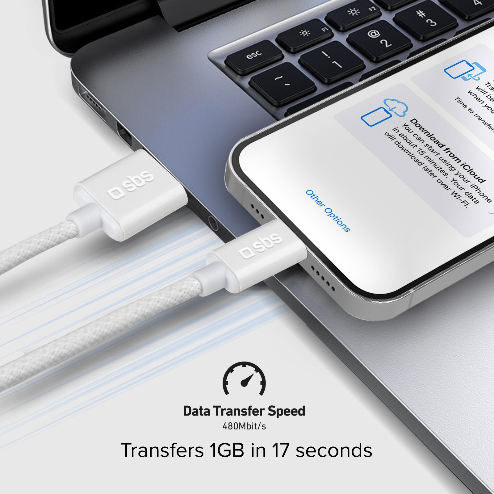 Cavo USB-A - Lightning in tessuto con fermacavo, 1.5 metri 6/7