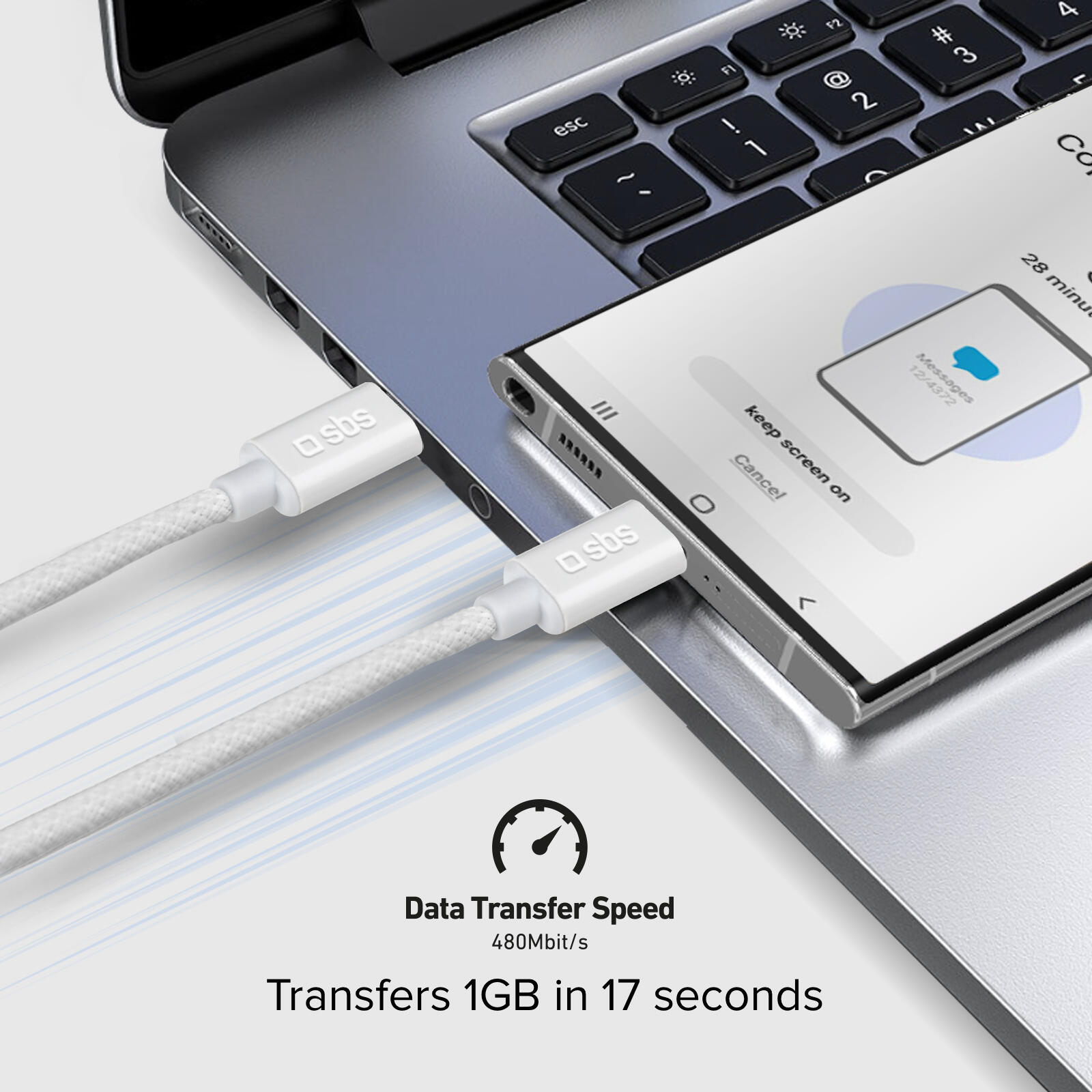 Cavo USB-C - USB-C in tessuto con fermacavo, 1.5 metri 6/7