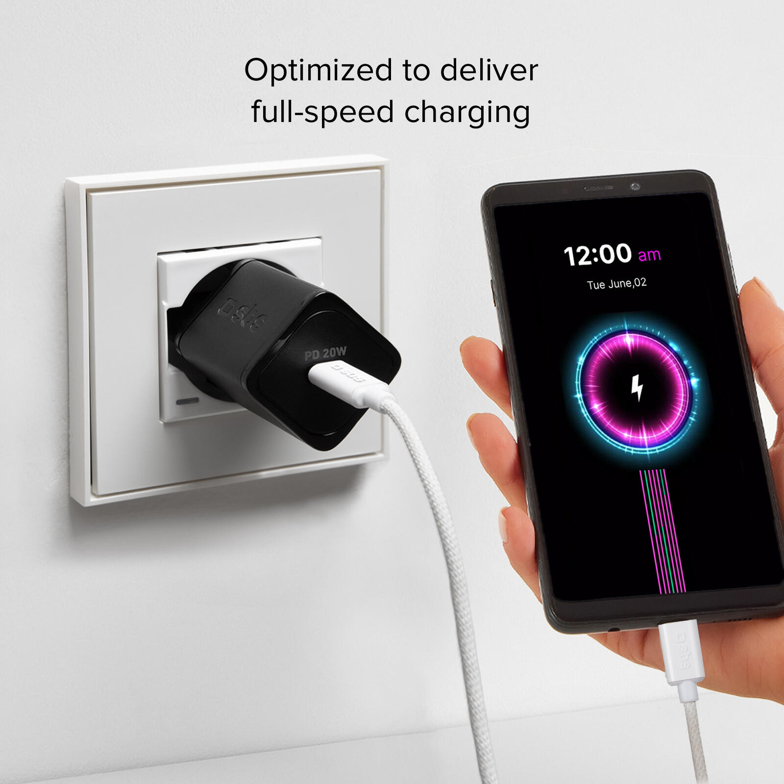Cavo USB-C - USB-C in tessuto con fermacavo, 1.5 metri 7/7