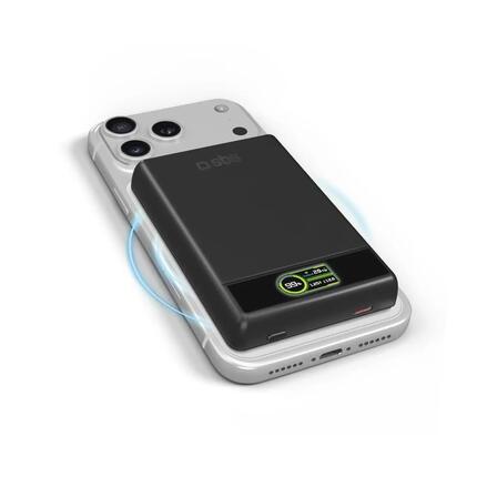 SBS Magnetische powerbank 10000 mAh, MagSafe-compatibel, met geintegreerd