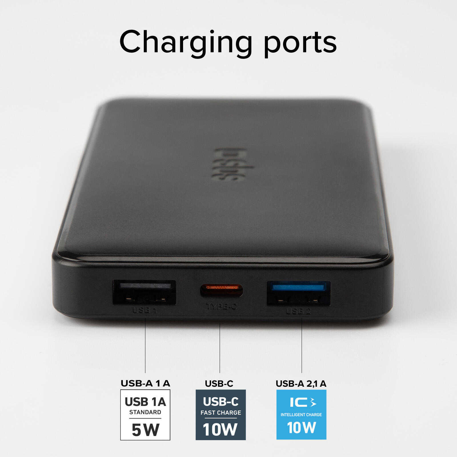 Power bank 10.000 mAh extra slim con porta USB 2.1A Intelligent Charge (IC) 3/7
