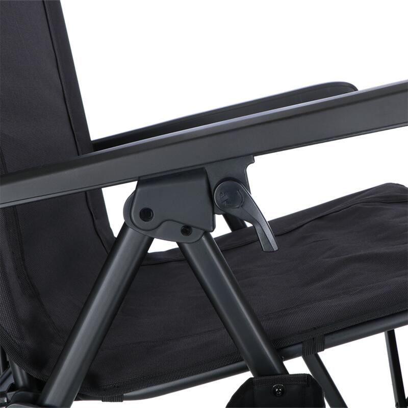 Travellife Festo relaxstoel vouwbaar graphite black 2 stuks 6/6