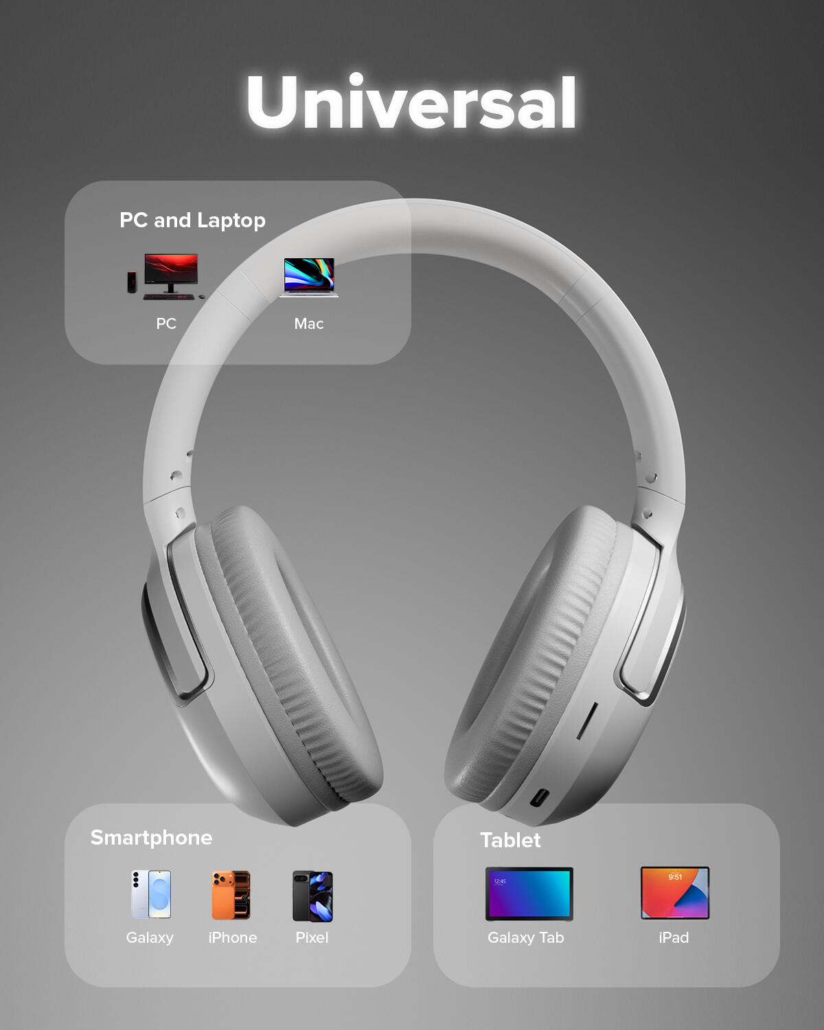Cuffie wireless Over-Ear con microfono, comandi integrati 6/7