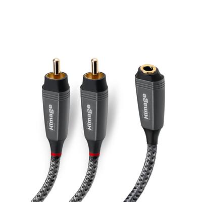 Adapterkabel van 3,5 mm vrouwelijke jack naar 2 rca mannelijke jacks