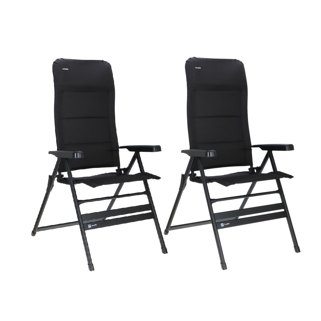 Fauteuil inclinable Travellife Festo XL, noir graphite, 2 pièces 1/6