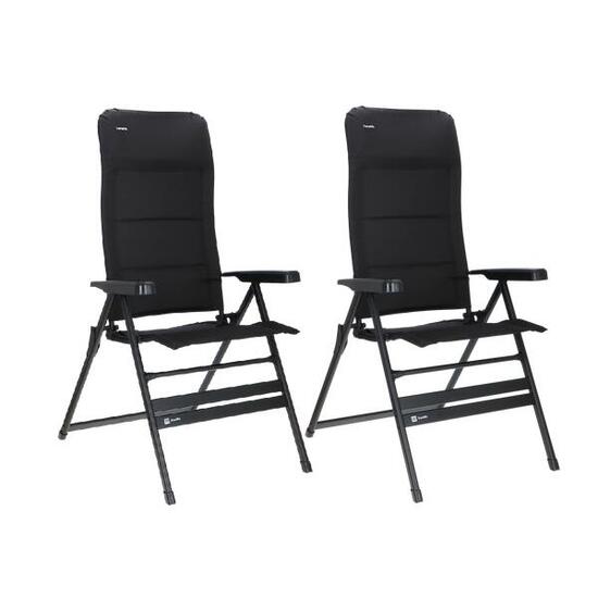 Fauteuil inclinable Travellife Festo XL, noir graphite, 2 pièces