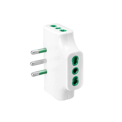 Adattatore triplo piatto con 3 prese bipasso italiane