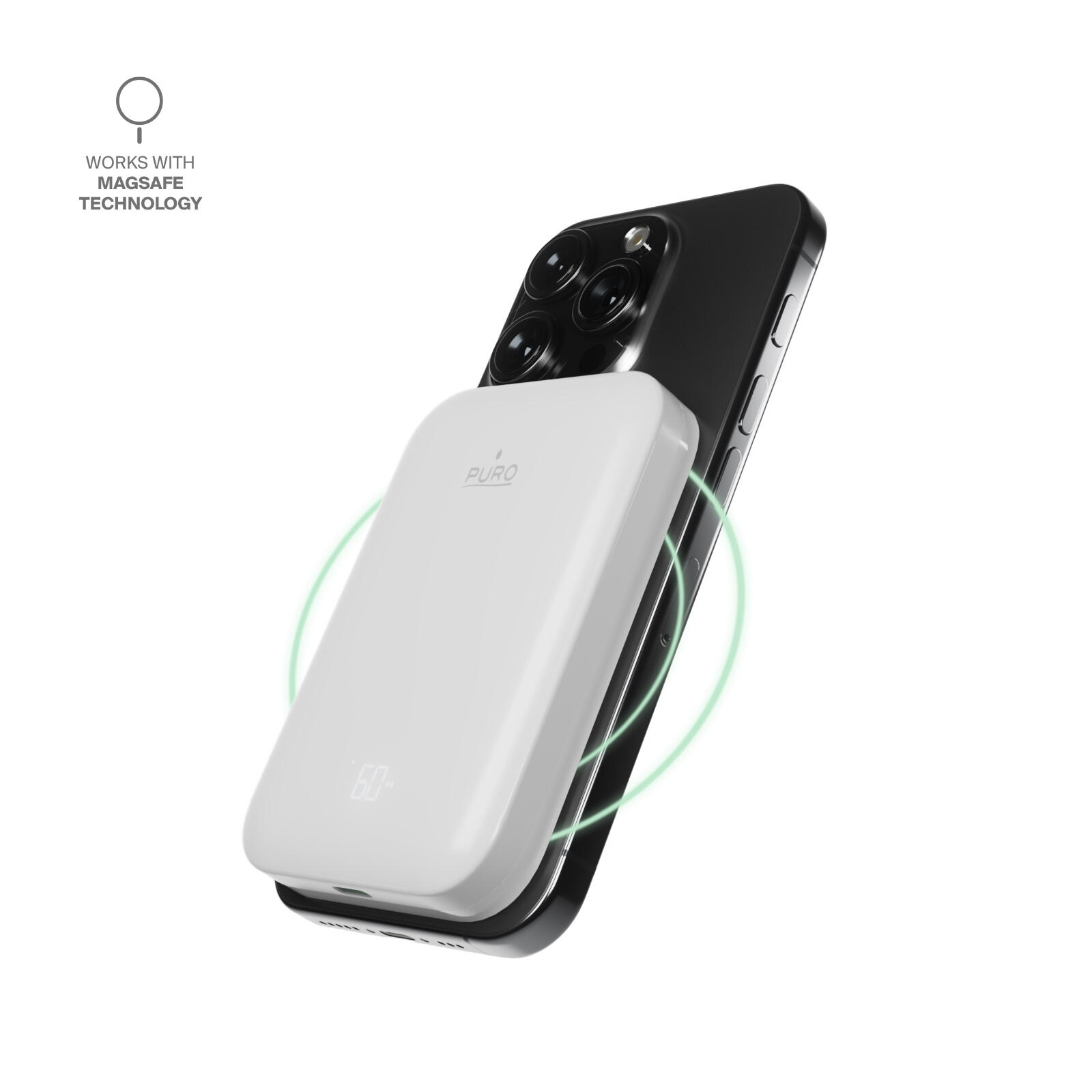 Power Bank Mag compatibile MagSafe 5000 mah con display LCD 5/7