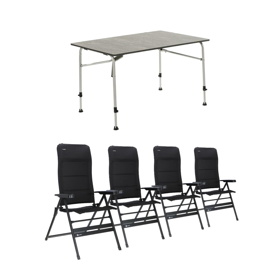 Travellife Sorrento Grey 120 tafel met Festo XL standenstoelen 1/6