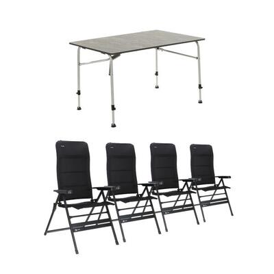 Travellife sorrento grey 120 tafel met festo xl standenstoelen