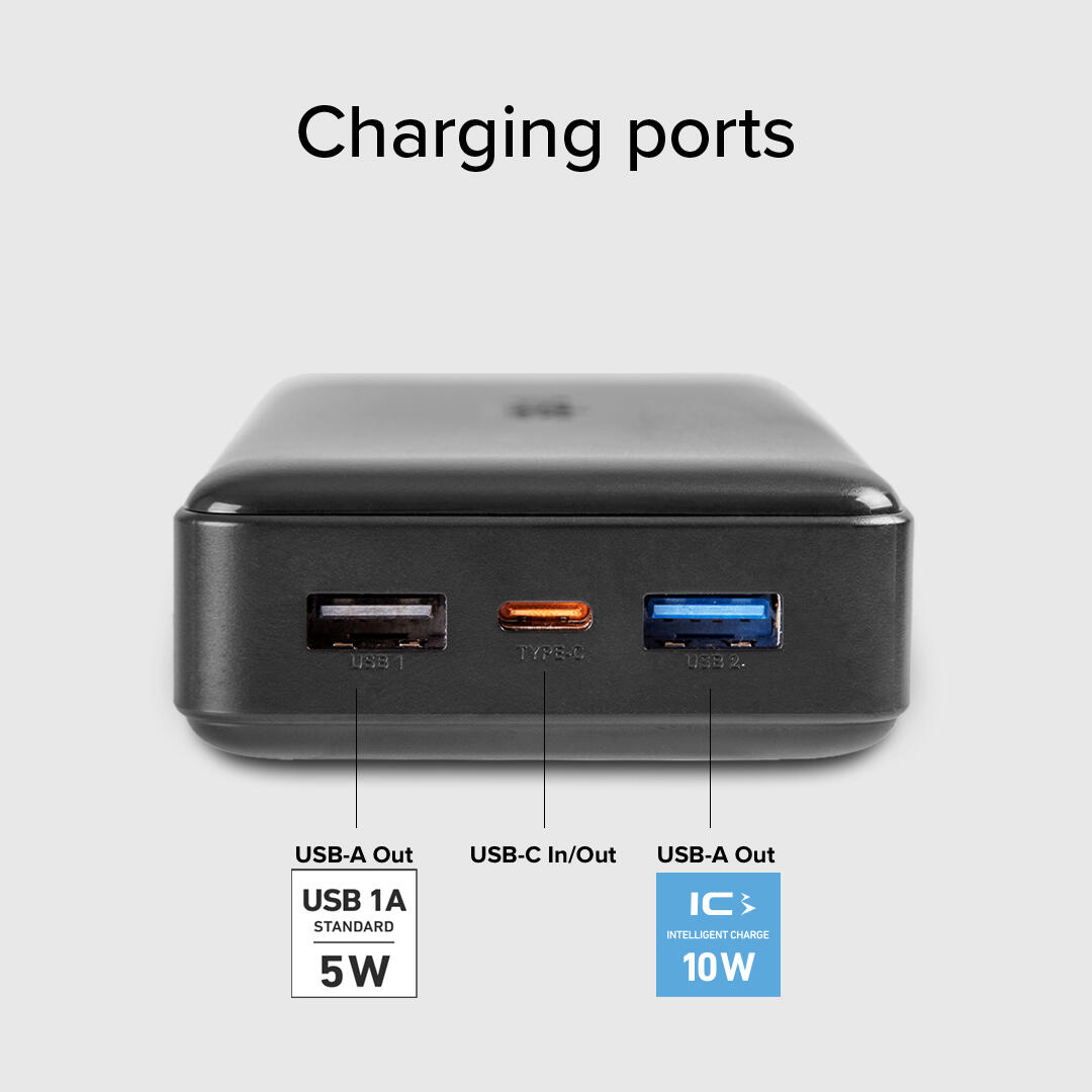 Power bank 20.000 mAh extra slim con porta USB 2.1A Intelligent Charge (IC) 3/7