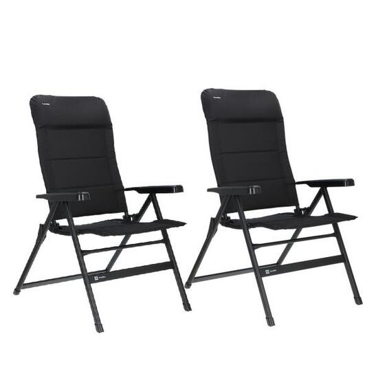 Fauteuil inclinable Travellife Festo L, noir graphite, 2 pièces