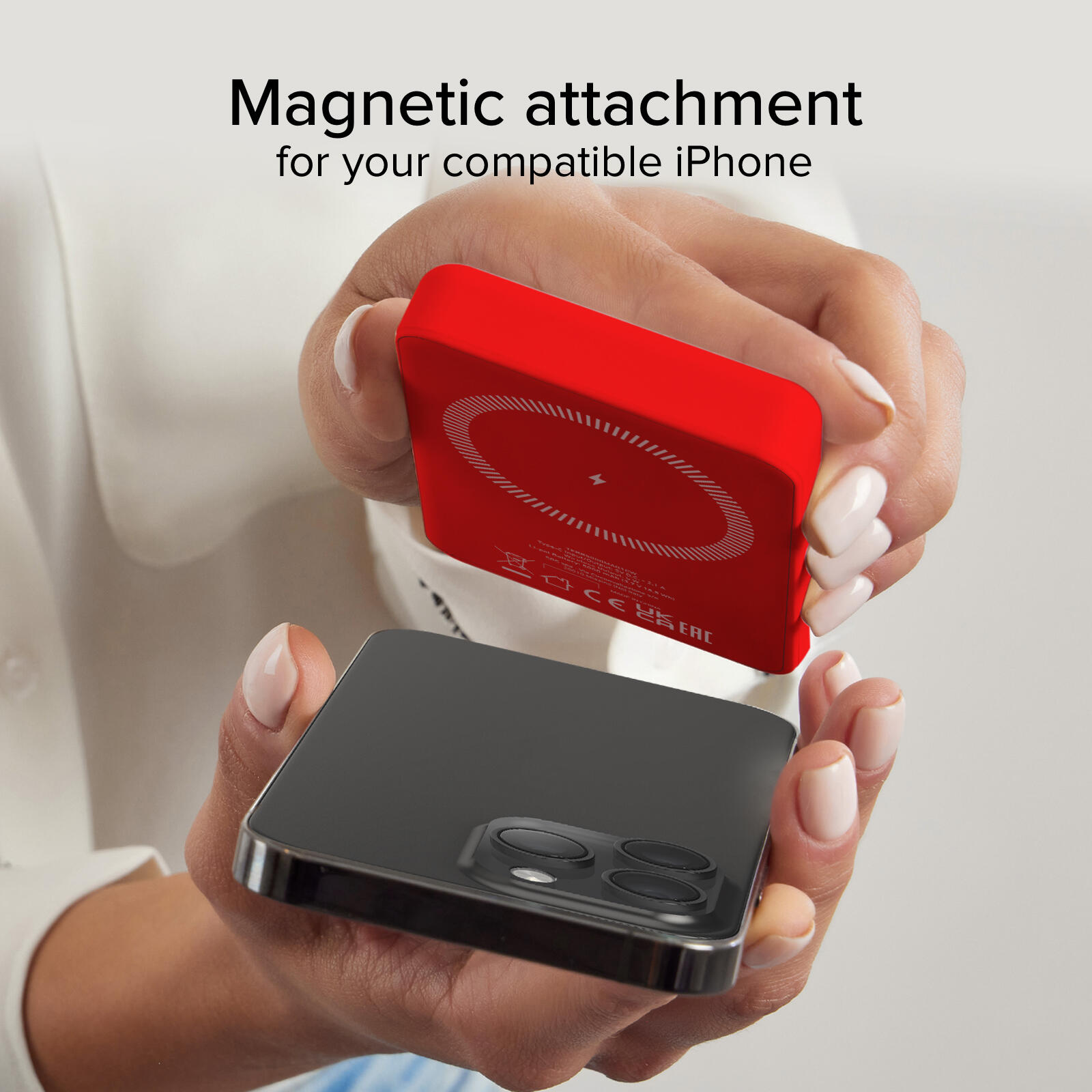 Power bank mag 5.000 mAh Wireless compatibile con iPhone con ricarica MagSafe 6/7