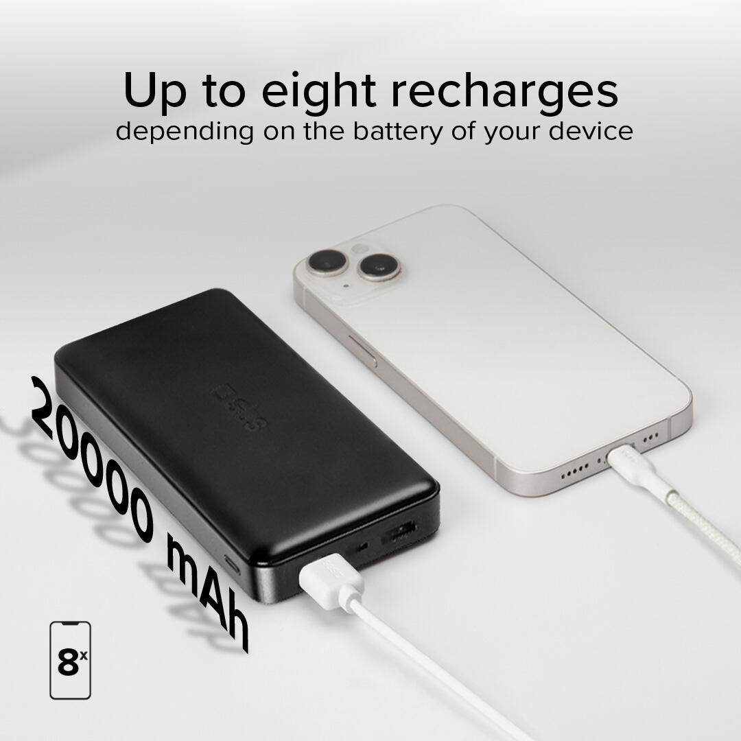 Power bank 20.000 mAh extra slim con porta USB 2.1A Intelligent Charge (IC) 5/7
