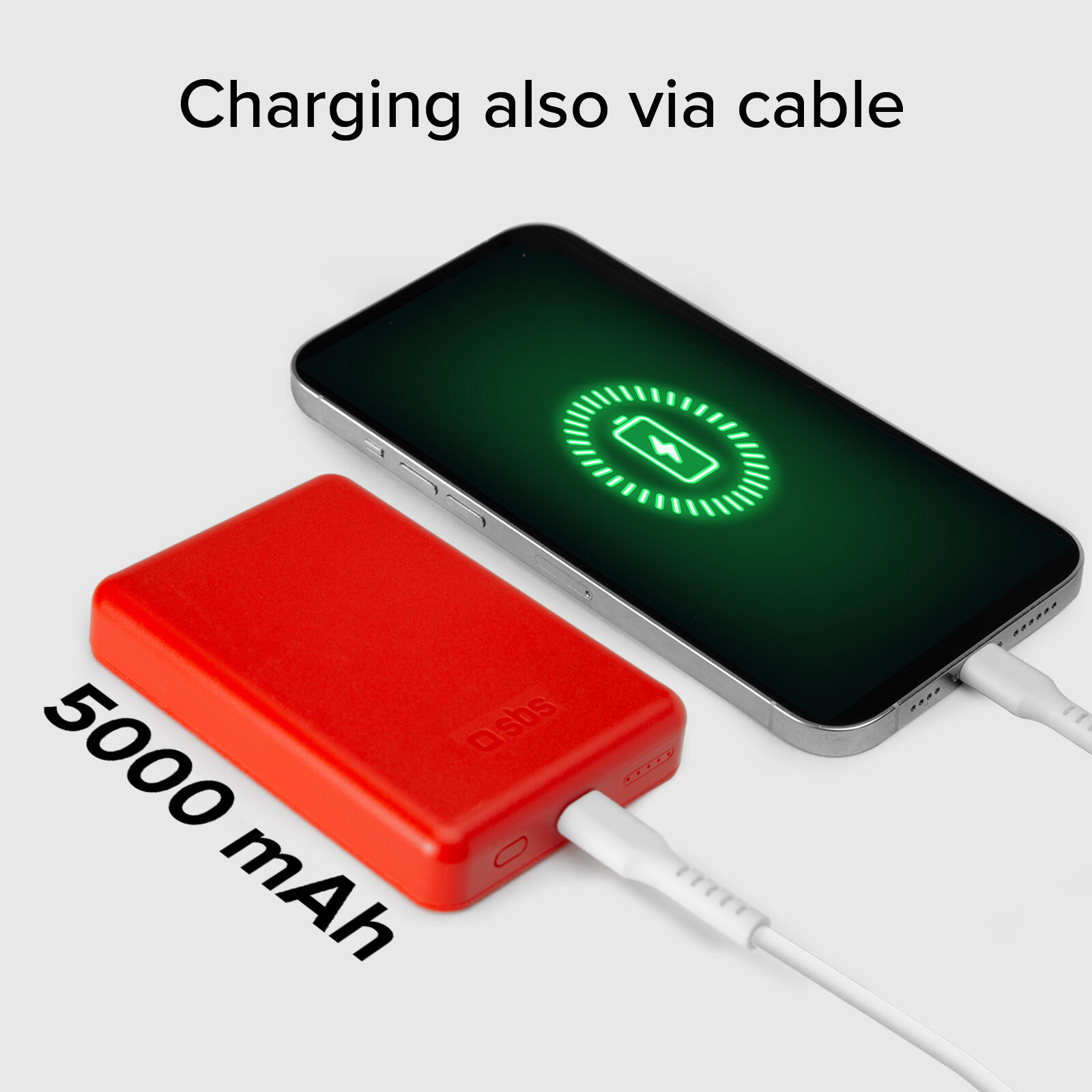 Power bank mag 5.000 mAh Wireless compatibile con iPhone con ricarica MagSafe 5/7