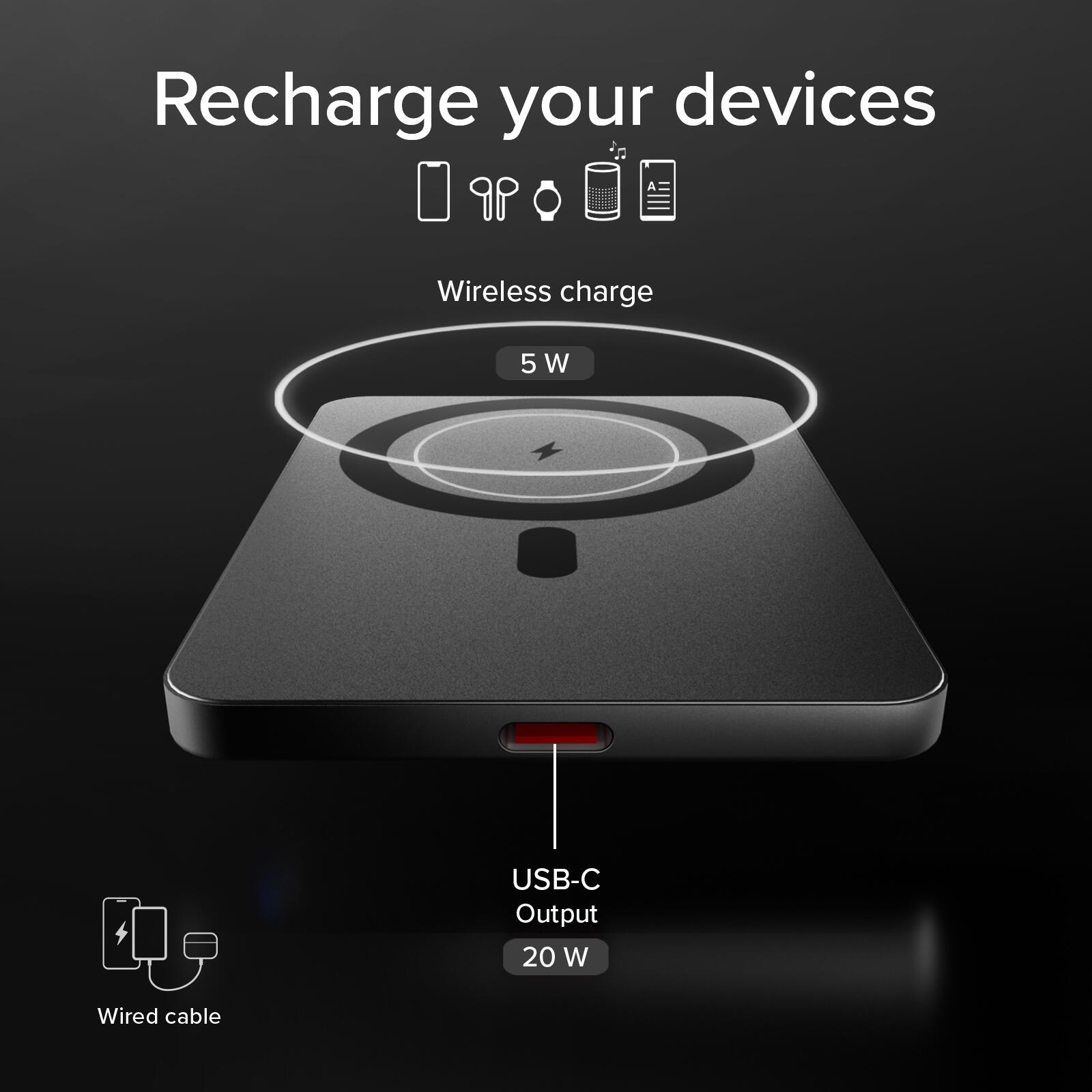 Batterie externe magnétique extra-fin 5000mAh 5/7