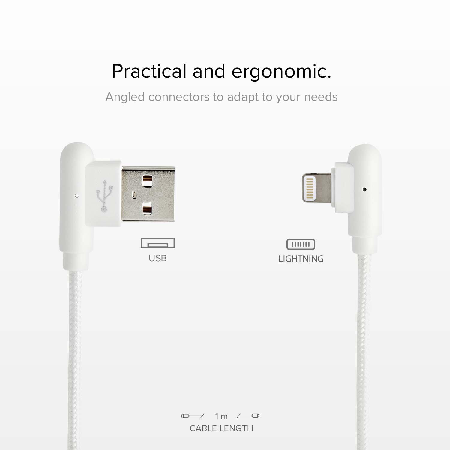 Câble Lightning avec connecteurs à 90° 2/4