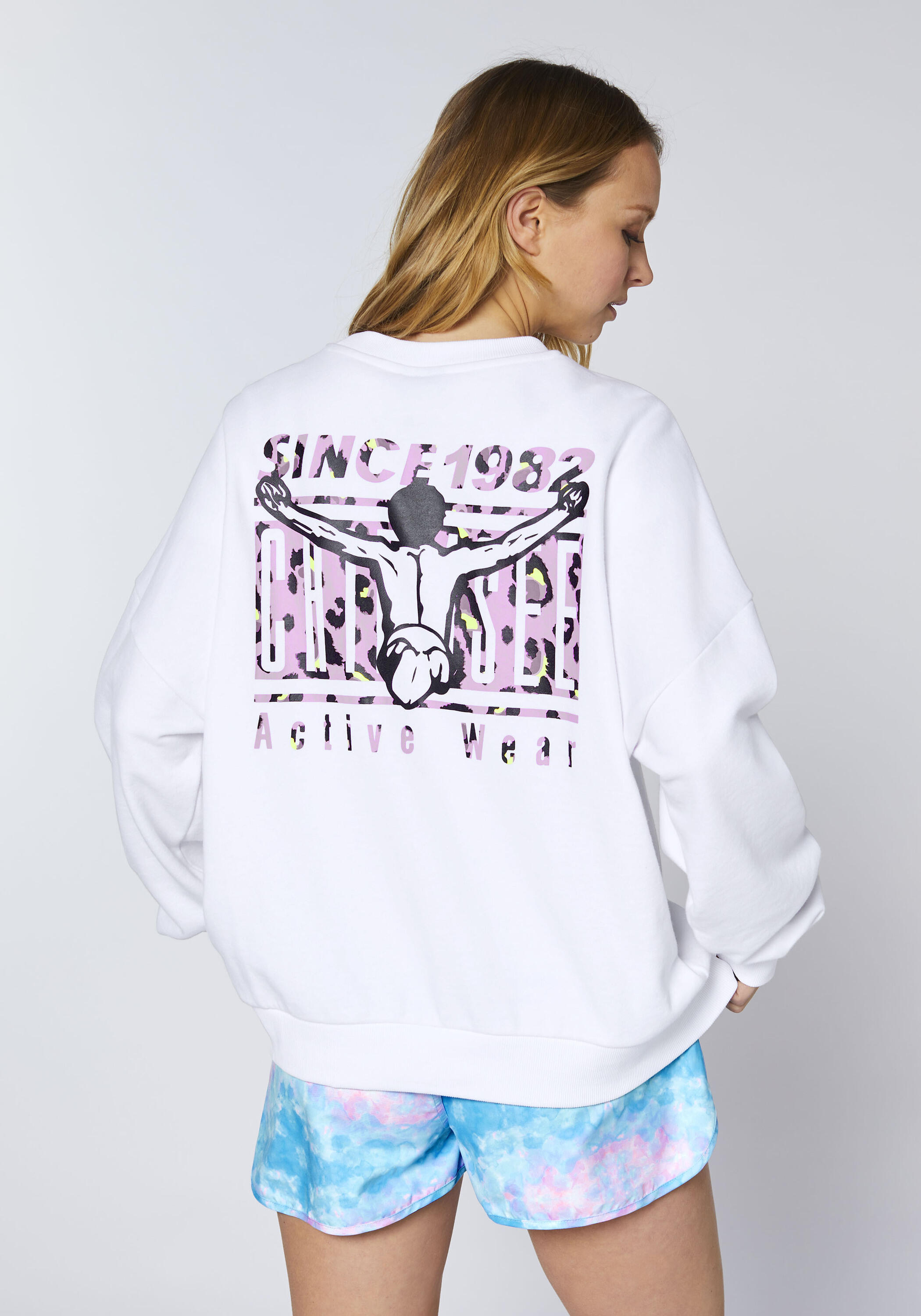 Sweatshirt mit Retro Rückenprint 4/7