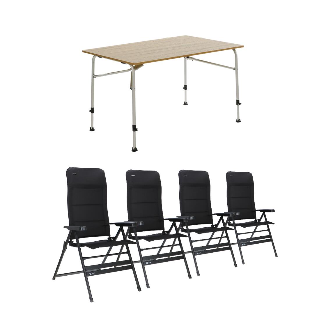Travellife Sorrento Brown 120 tafel met Festo XL standenstoelen 1/6
