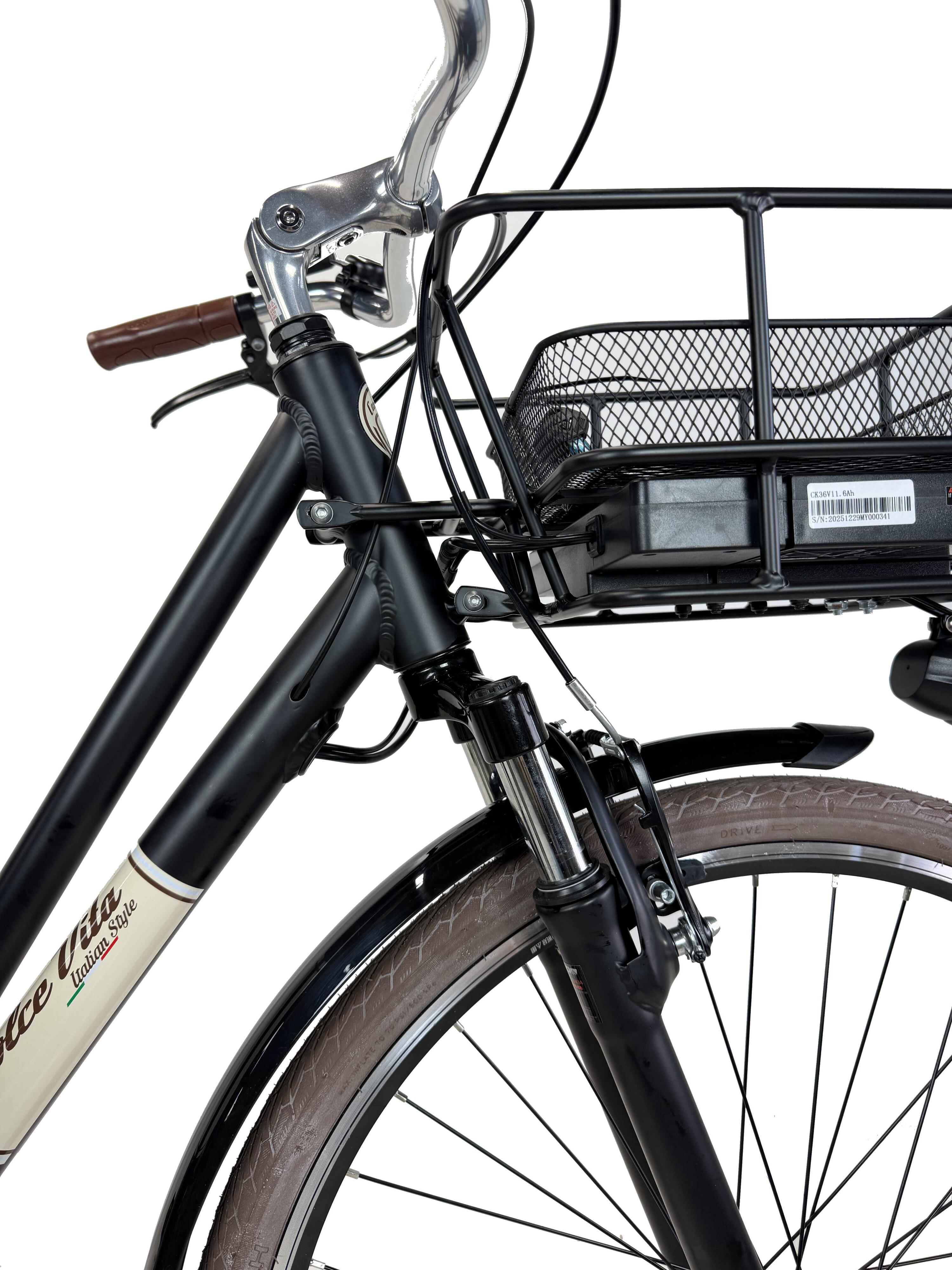 Bicicleta eléctrica de cidade Dolce Vita CITY 28" mulher com bolsa - Preto 2/7