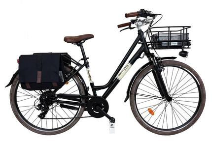 Elektrische stadsfiets Dolce Vita by Canellini CITY 28" dame met tassen - Crème
