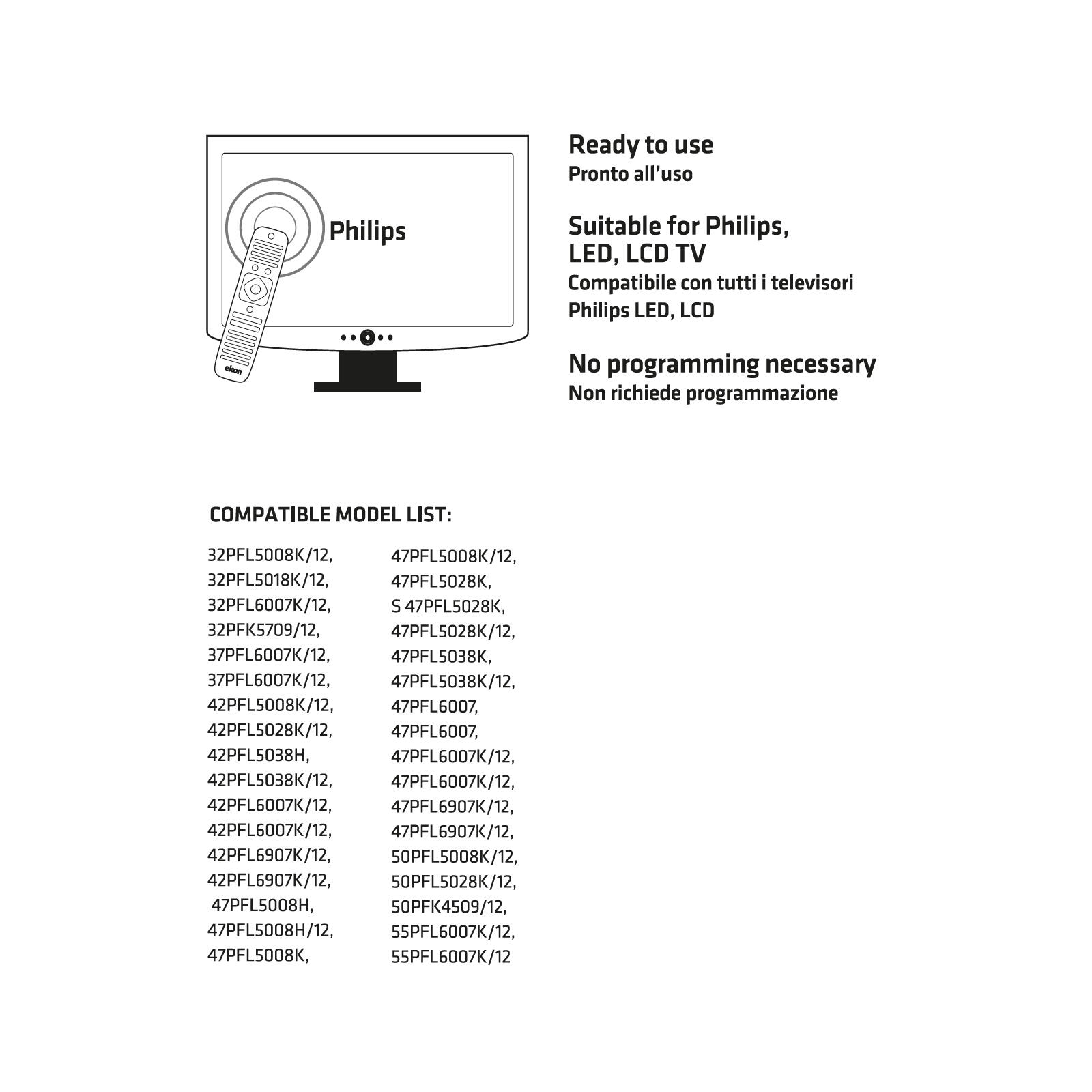 Telecomando per TV Philips 2/3