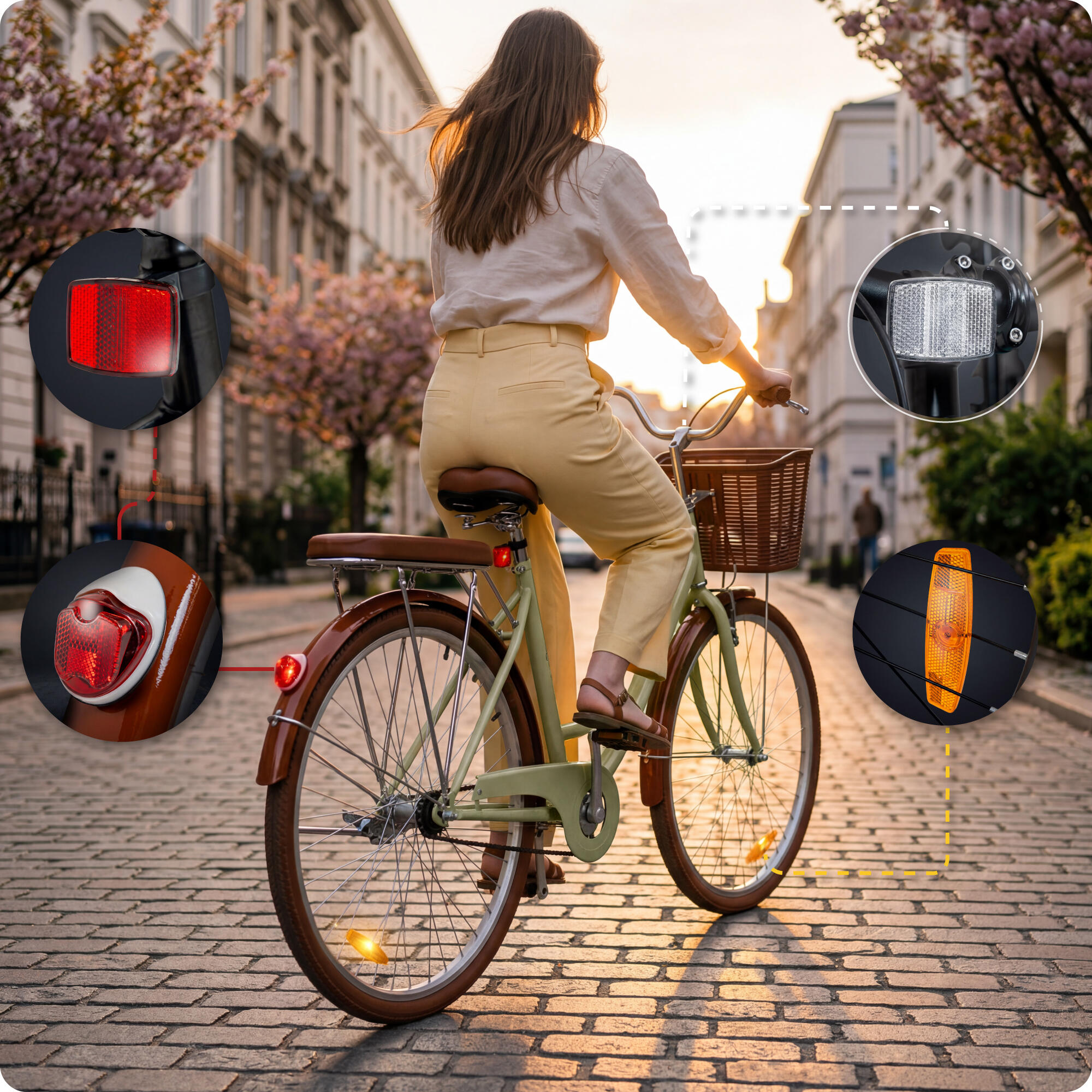 Vélo de ville VOLTOURI BK13 28”, panier, porte-bagages, style rétro 7/8