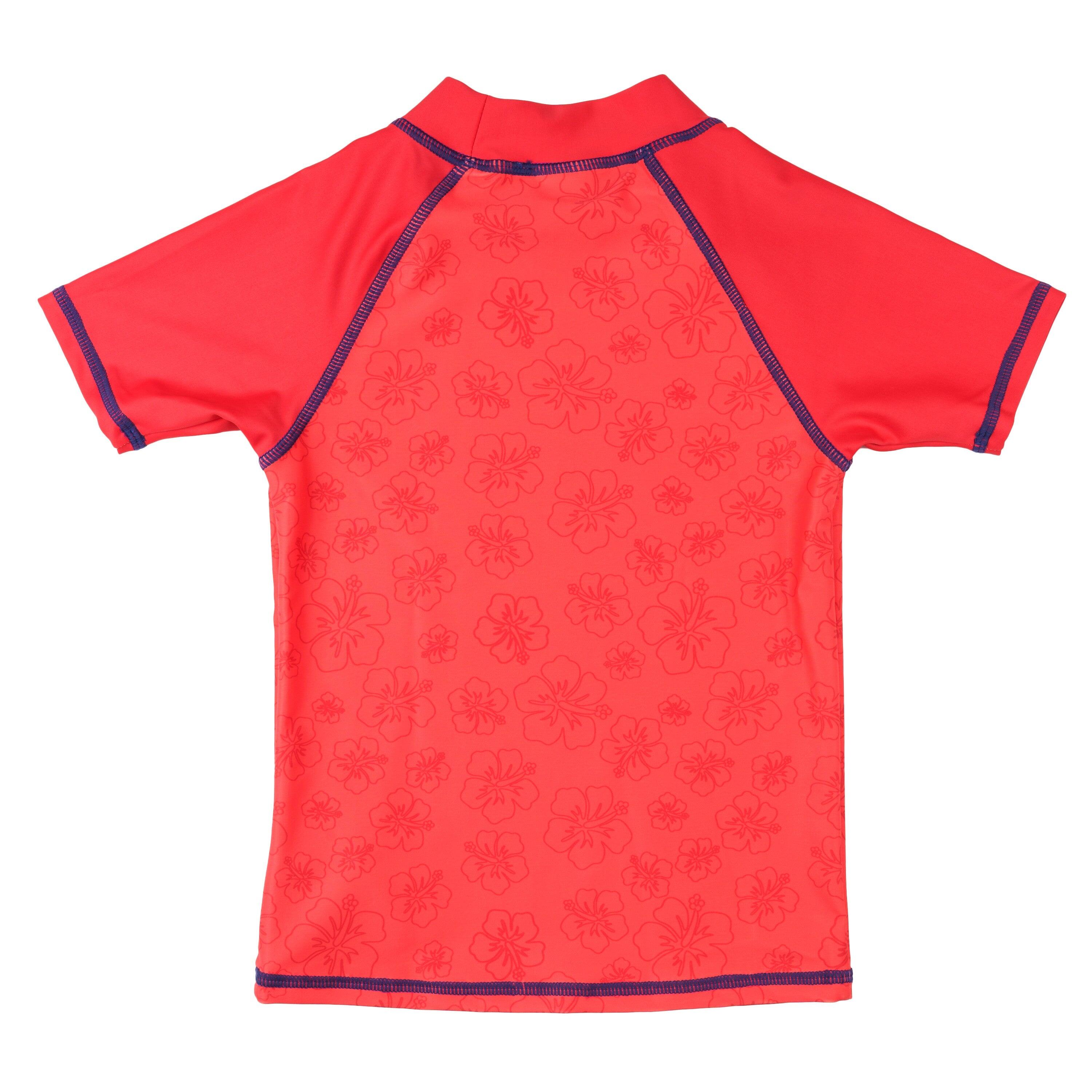 Camiseta de proteção solar vermelha para 2/3