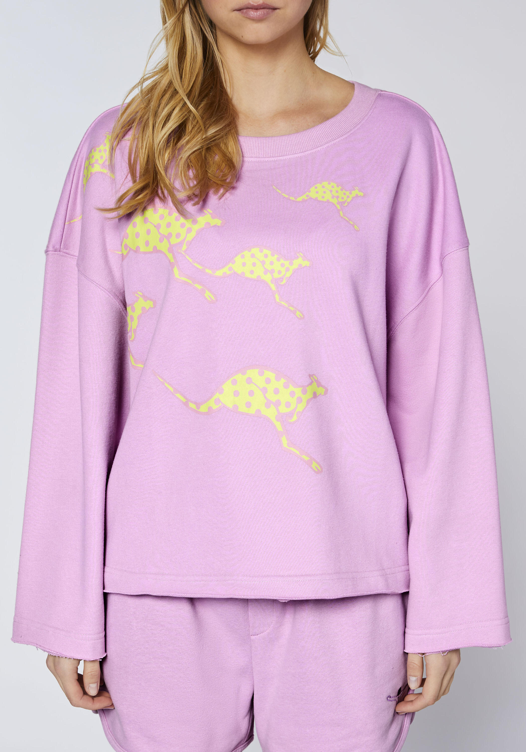 Sweatshirt mit platziertem Känguru-Print 7/7