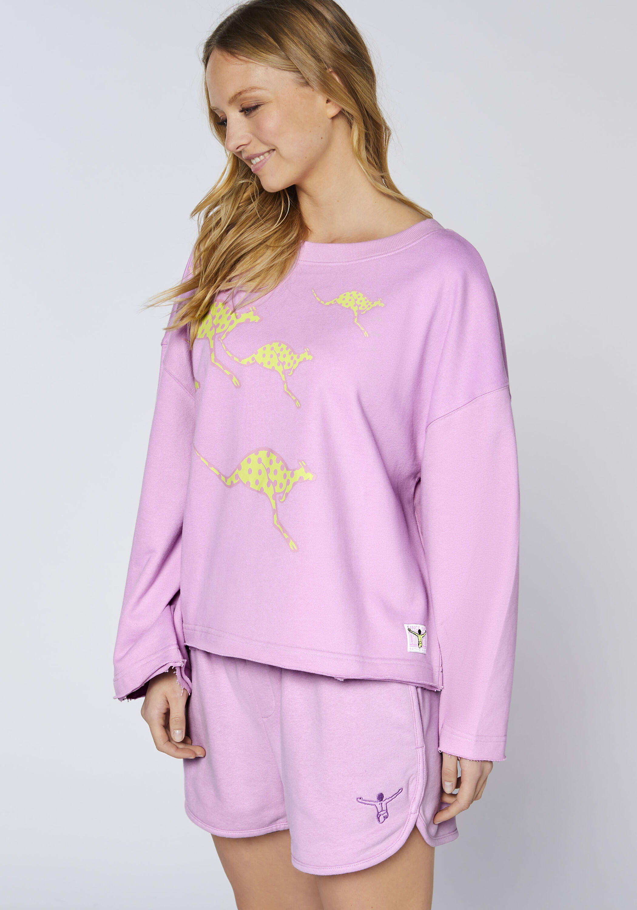 Sweatshirt mit platziertem Känguru-Print 6/7