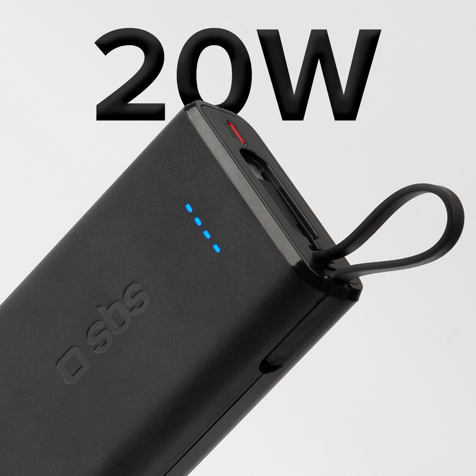 Powerbank Power Delivery 20W da 10000 mAh con cavo USB-C integrato 2/7