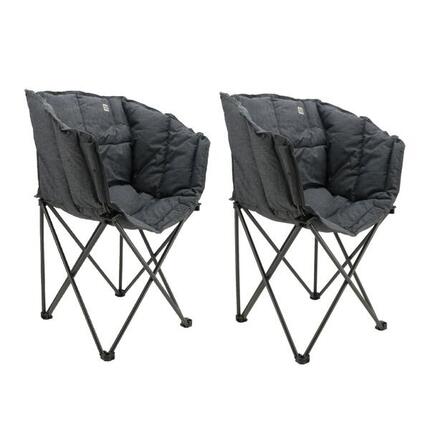 Chaise pliante Travellife Lago Cross, gris orageux (2 pièces)