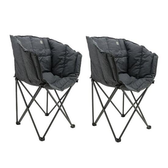 Chaise pliante Travellife Lago Cross, gris orageux (2 pièces)