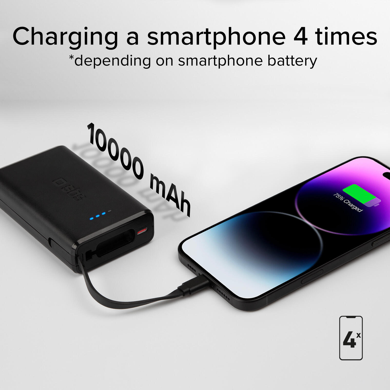 Powerbank Power Delivery 20W da 10000 mAh con cavo USB-C integrato 6/7