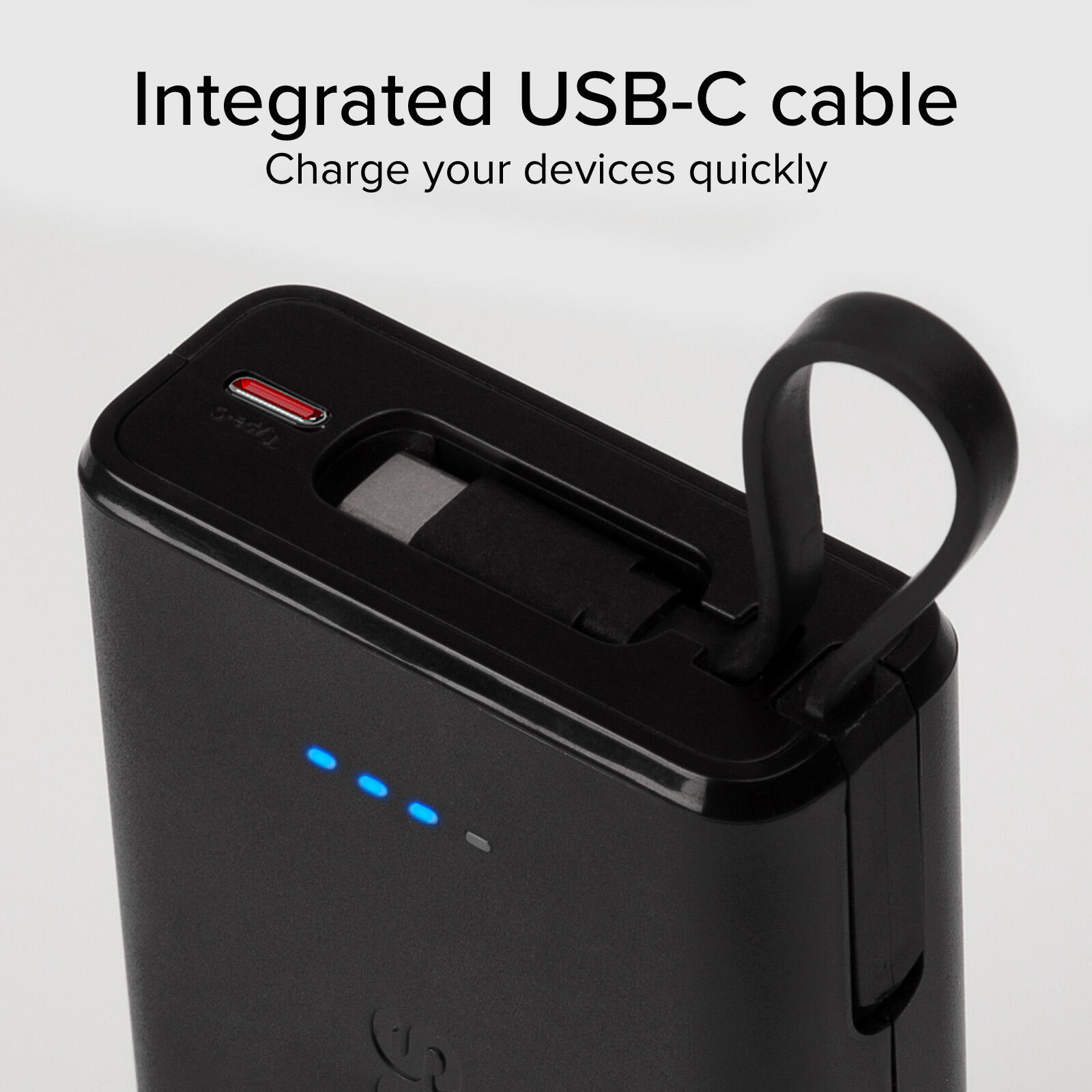 Powerbank Power Delivery 20W da 10000 mAh con cavo USB-C integrato 4/7