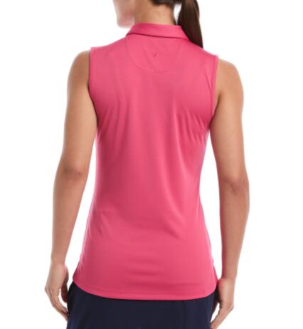 Callaway Ladies Tournament Polo, Polo sin Mangas para Mujer, Rosa 3/3