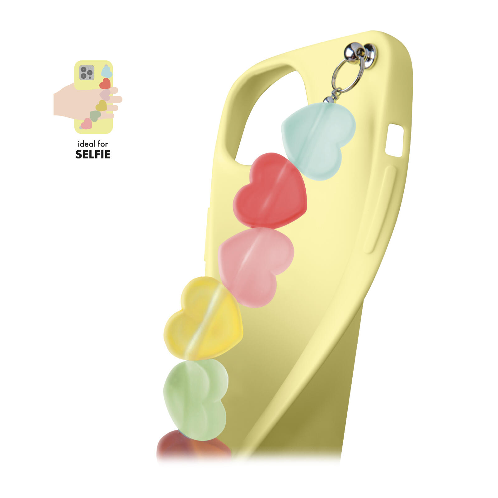 Cover per iPhone 12/12 Pro con catenina a cuori 2/2