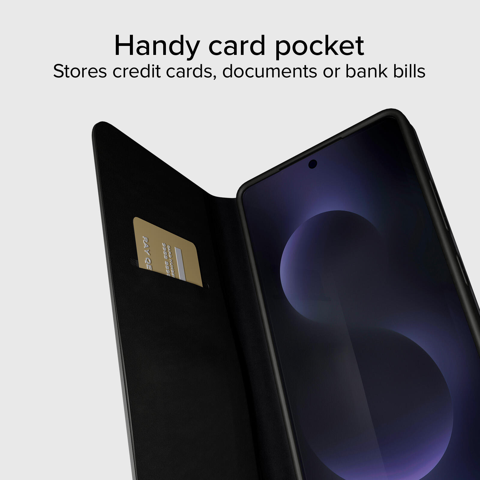 Étui portefeuille avec support et surface douce au toucher pour Samsung S26+ 5/6