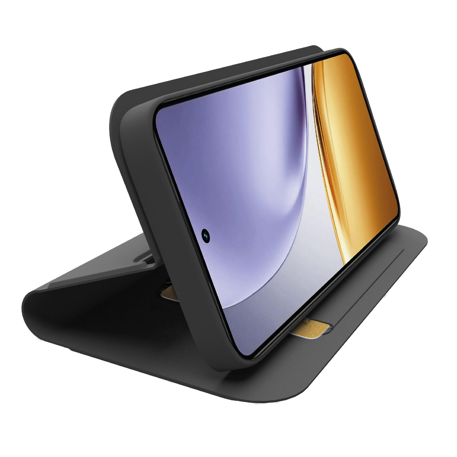 Custodia a libro con supporto stand e superficie soft touch per Realme 14T 5G 2/2