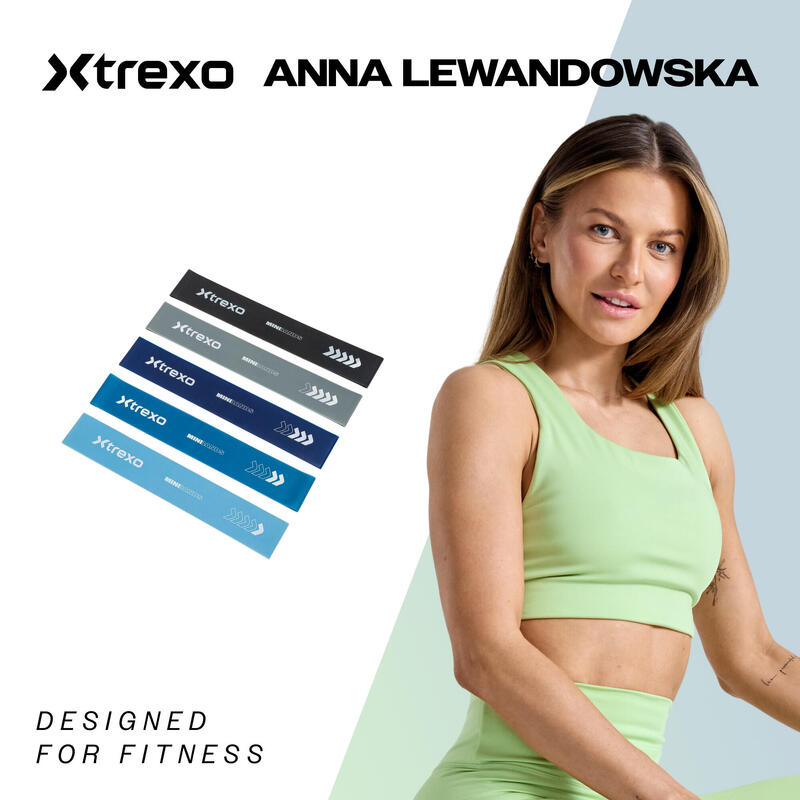 Set de benzi elastice pentru exerciții XTREXO 5 benzi Mini Power Band 5