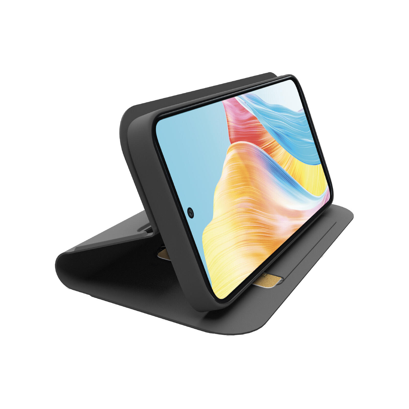 Custodia a libro con supporto stand e superficie soft touch per Oppo A58 4G 2/2