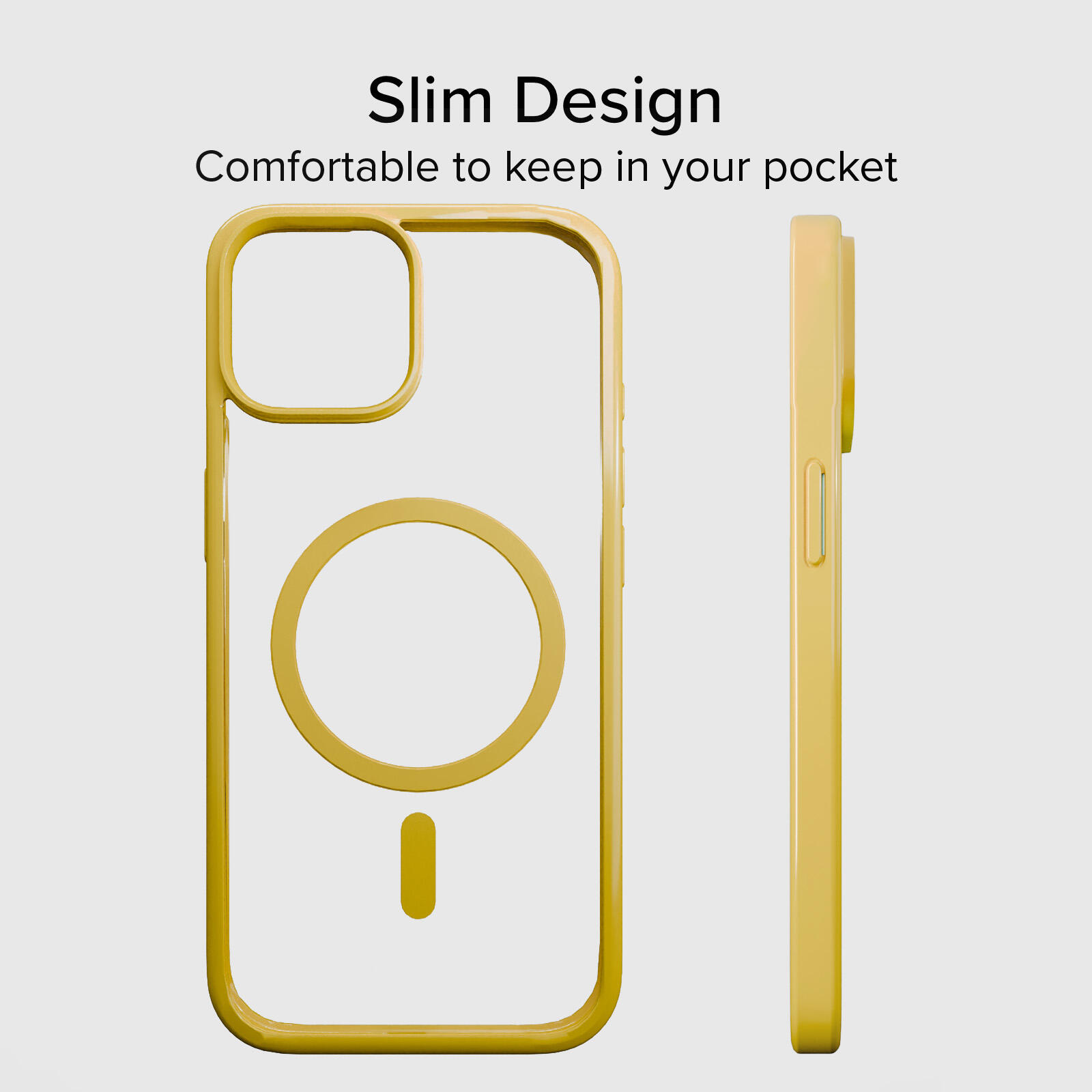 Cover per iPhone 15 con bordi colorati compatibile con ricarica MagSafe 7/7