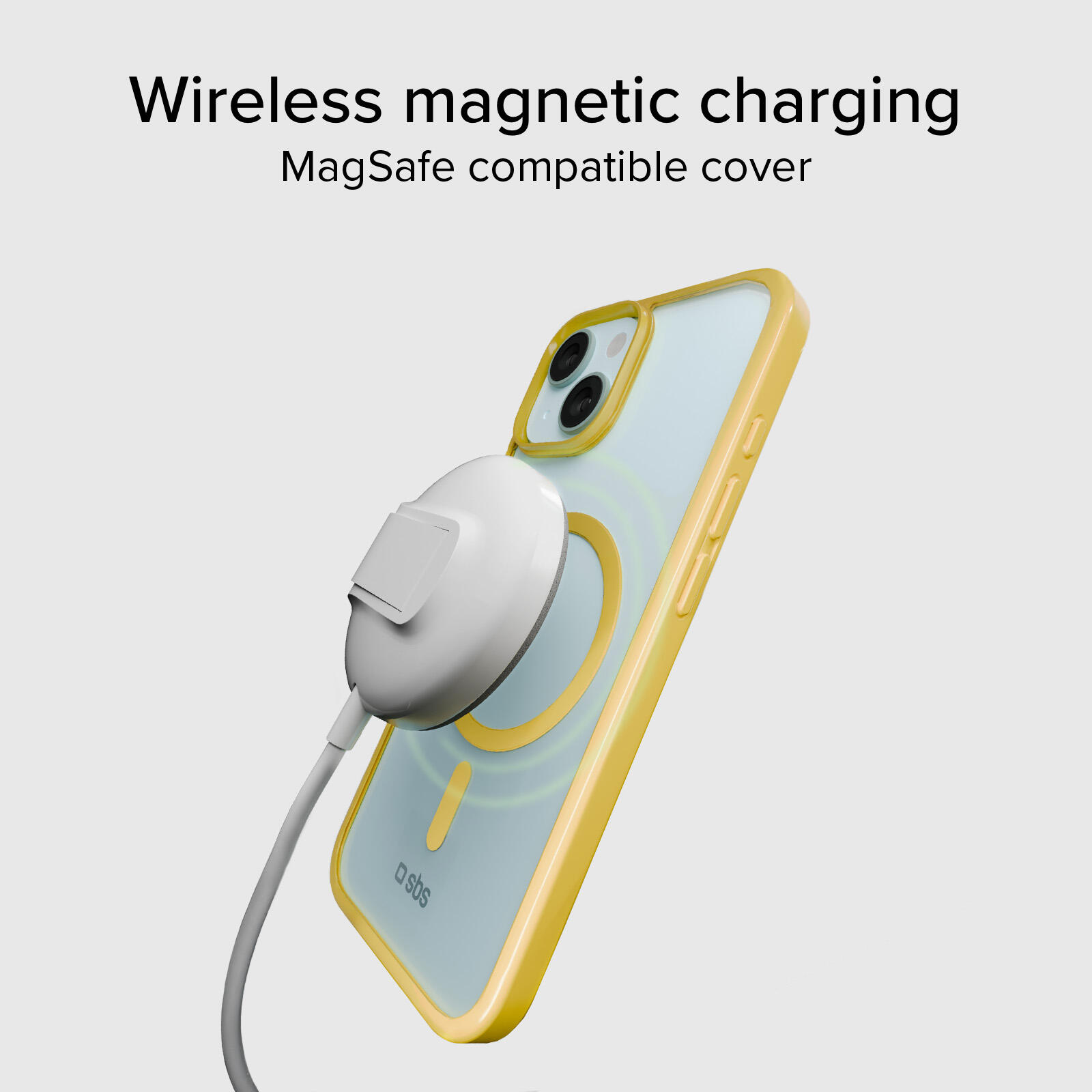 Cover per iPhone 15 con bordi colorati compatibile con ricarica MagSafe 5/7