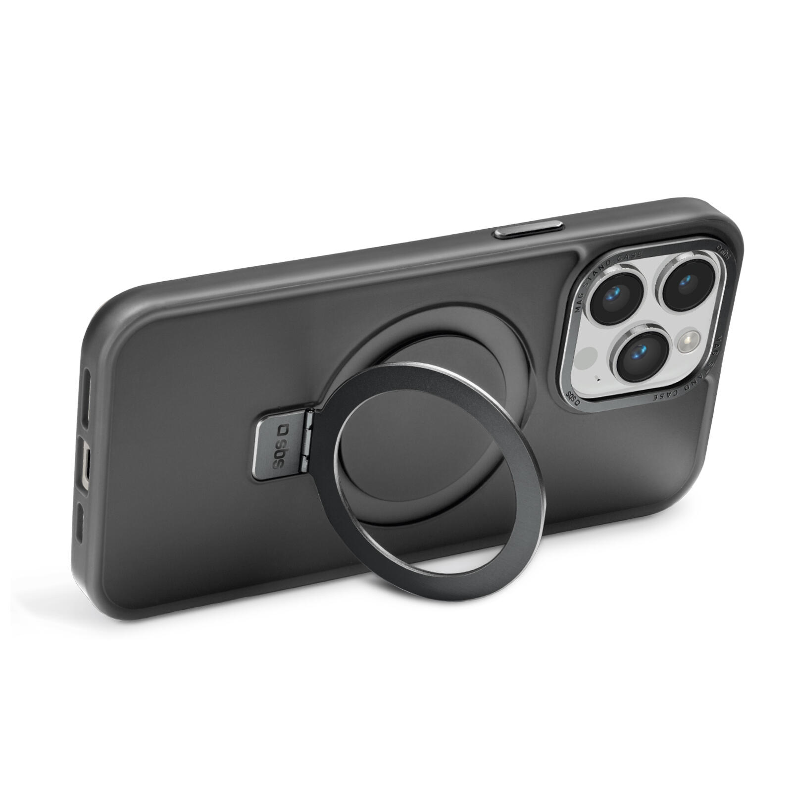 Cover compatibile ricarica MagSafe con anello stand per iPhone 14 Pro Max 3/3