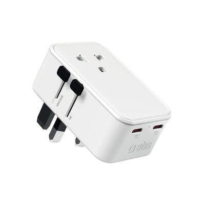 Adattatore da viaggio universale slim 15W con 2 porte USB-C e 1 porta USB-A