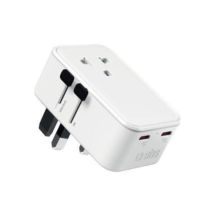 Adaptateur de voyage universel slim 15 W avec 2 ports USB-C et 1 port USB-A