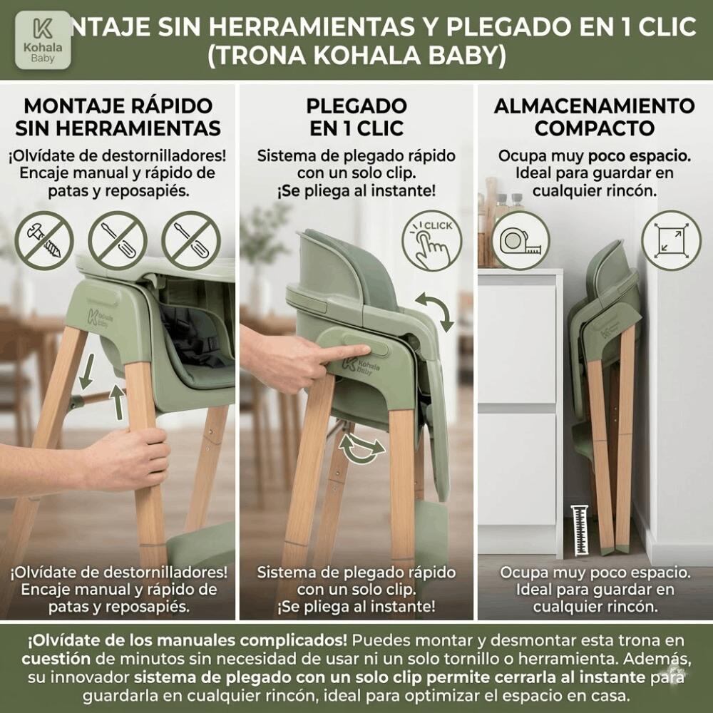 Chaise haute 2 en 1 pliable et évolutive (de 6 à 60 mois) - Convertible 3/6