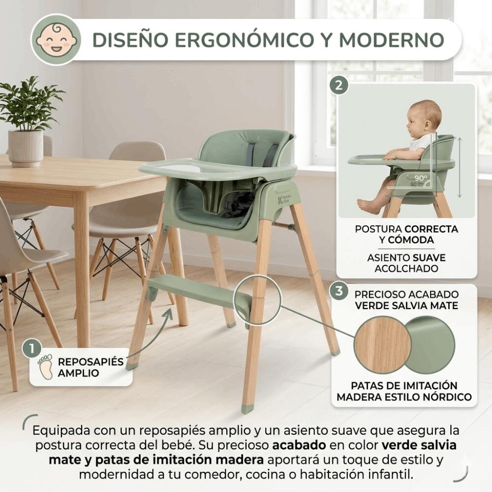 Chaise haute 2 en 1 pliable et évolutive (de 6 à 60 mois) - Convertible 6/6
